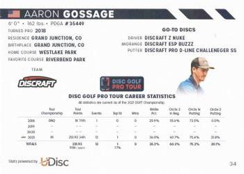 2022 Disc Golf Pro Tour #34 Aaron Gossage Back